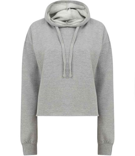 SF Ladies Cropped Slounge Hoodie - HEA - XS